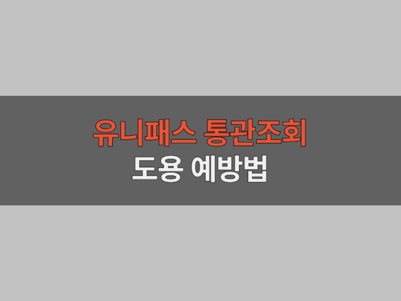 유니패스 통관조회 개인통관고유번호 도용 예방법 대표 이미지