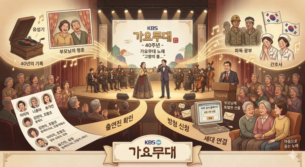 kbs 가요무대를 종합한 하나의 이미지
