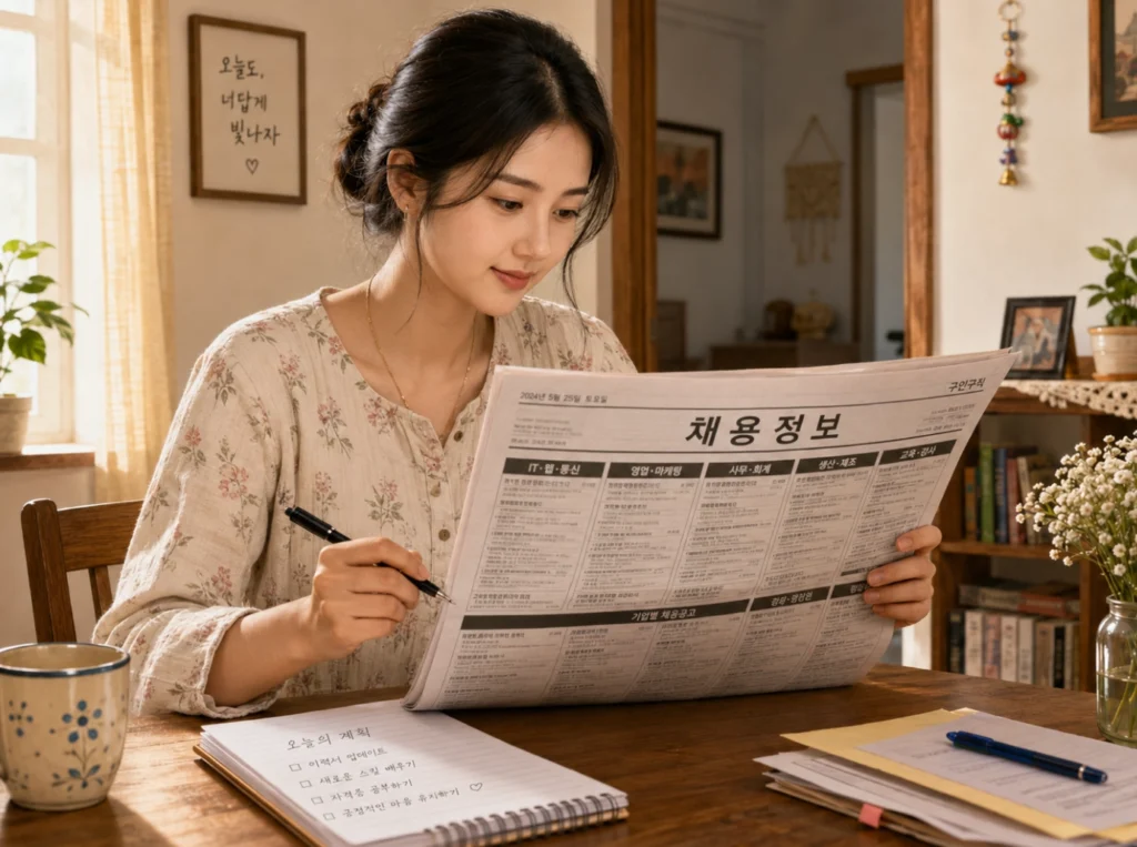 대구 벼룩시장으로 일자리를 알아 보고 있는 젊은 새댁