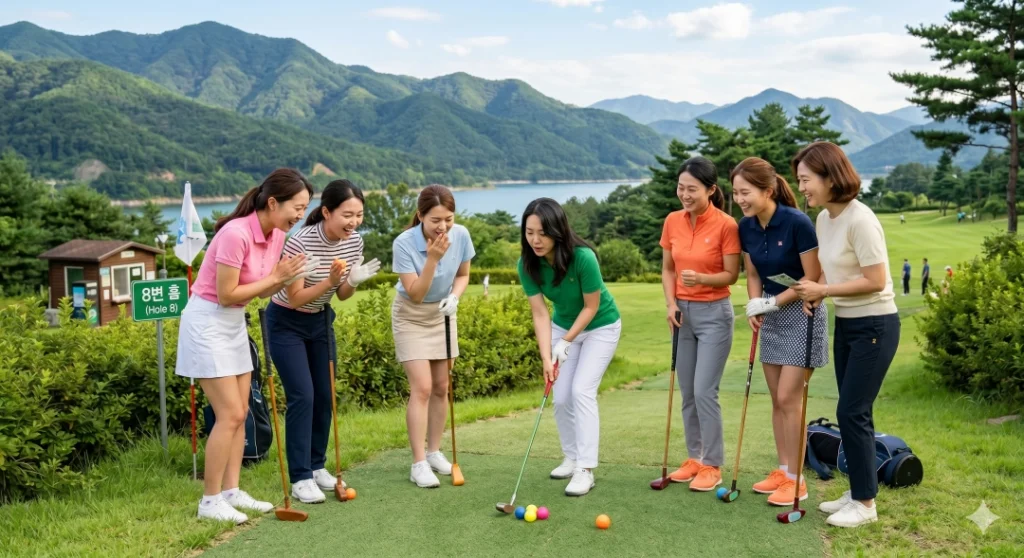 김천 파크골프장에서 게임을 즐기는 시민 모습 (ai제작) (1)