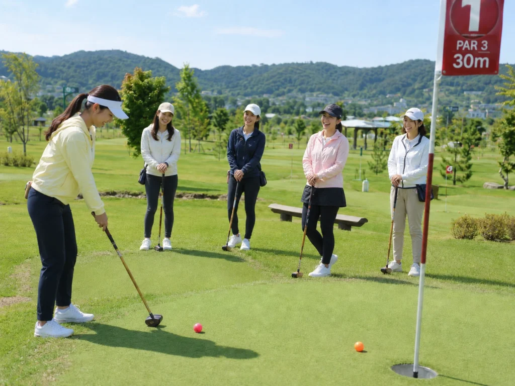 파크골프를 즐기고 있는 봉화 군민들 (ai제작) (1)