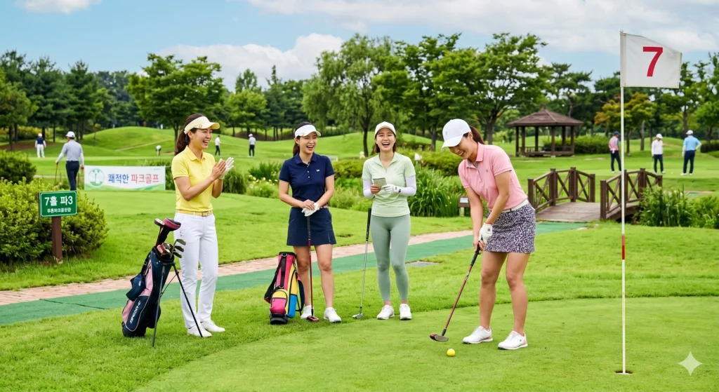 파크골프를 즐기고 있는 봉화 군민들 (ai제작) (2)